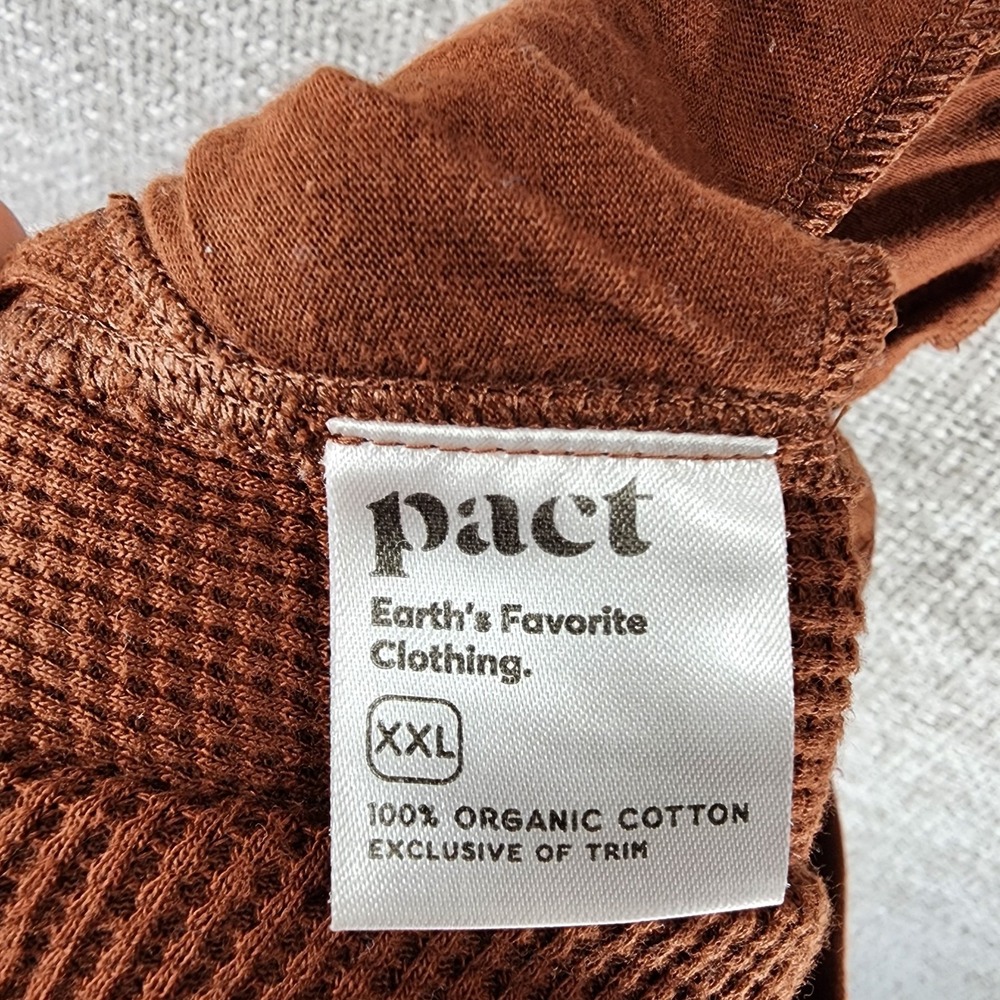 Pact 100% Organic Cotton Waffle Knit Joggers Sweatpants Womens XXL Rust Comfort - Picture 11 of 11